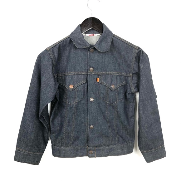 VTG 1970's Kids Orange label Levi's Jean Jacket - Picture 1 of 3